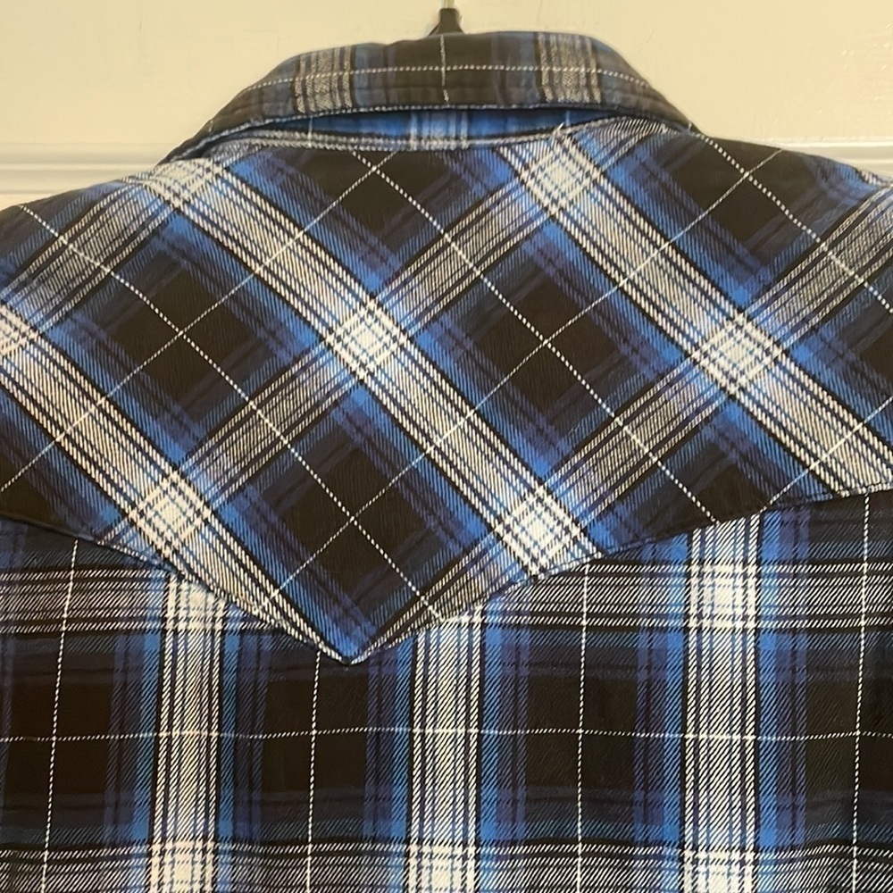 Wrangler vintage Wrancher pearl snap flannel shirt size medium - Picture 7 of 9